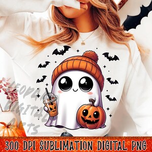 Cute Ghost Png, Coquette Halloween Png, Ghost Png, Sublimation Designs, Spooky Season Png, Pumpkin Png, Halloween Png, Boo Ghost Png
