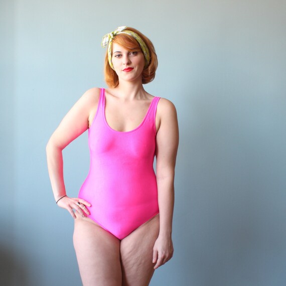 hot pink plus size bathing suit