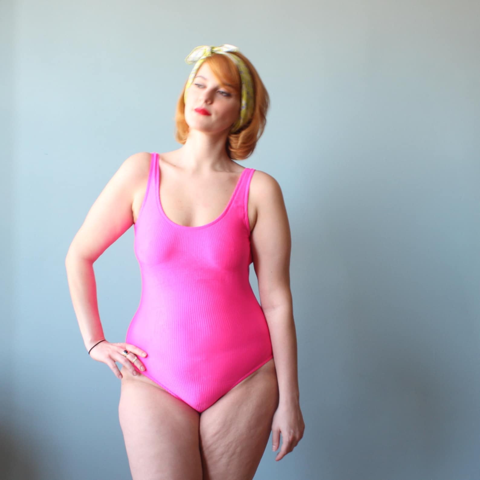 hot pink plus size bathing suit