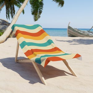 Vibrant Retro Beach Towel - Perfect for Summer BBQs, Pool Parties, and Vacation Getaways, Soft and Stylish, Gift for Beach Lovers, [...]