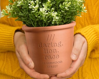 What3words Personalised Round Plant Pot, Custom Made  , Garden Accessory for new home, - Personalized Gift