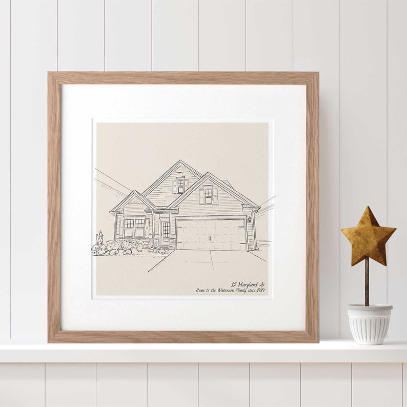 Hand gezeichnete maßgefertigte Haus-Skizze Benutzerdefinierte Illustration Neues Zuhause Geschenk Personalisierte Kunst Einweihungsparty Geschenk-Ideen Geschenke Bild 7