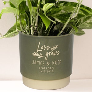 Personalised Engagement Valentines Proposal indoor plant pot - A bespoke gift to celebrate a couple.   Idea for Him or Her