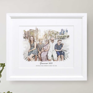 Personalised Family Line Portrait, Family sketch, Detailed line people Illustration, Custom art, Hand drawn portrait, Bespoke Birthday gift