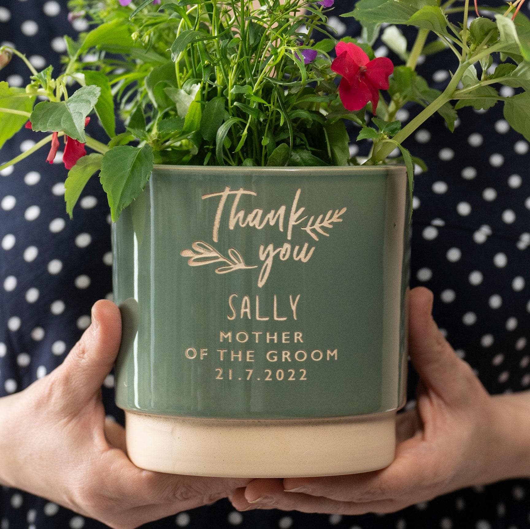 Engraved Mother Of The Groom Planter