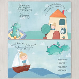 Personalized Dragon Book for Baby or Child | Custom Name Storybook Keepsake | Gift for Kids image 5