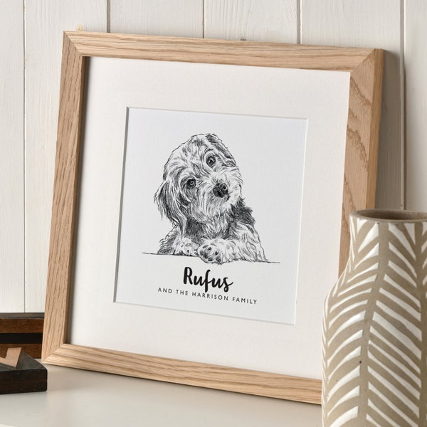 Personalised Pet Sketch, Custom Animal Drawing, Bespoke Portrait, Dog Cat Lover Illustration, Memorial Artwork, Unique Christmas day gift