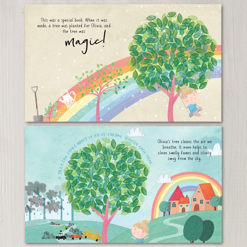Plant A Tree Personalised Children's Book for first 1st birthday New baby & Christening, Personalized Custom Named Gift, image 5