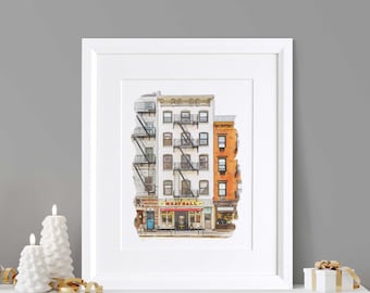 Aquarell Haus oder Wohnung Porträt - personalisierte Wandkunst, benutzerdefinierte Zeichnung für Paare, Housewarming Geschenke, neues Zuhause Geschenkideen US