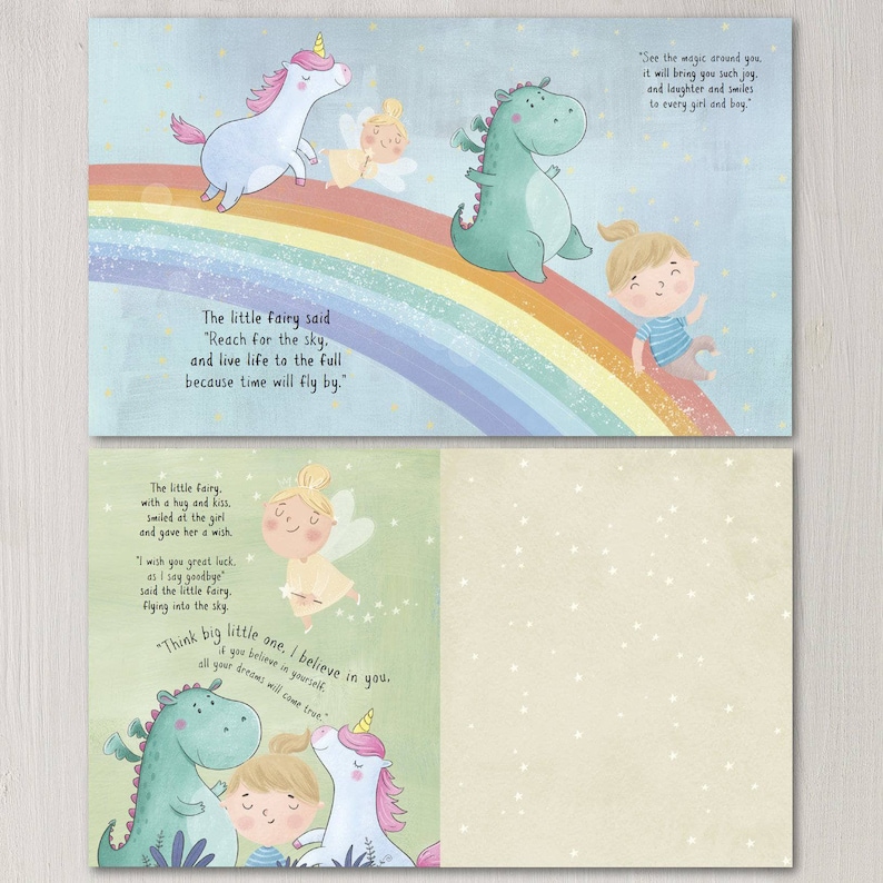 Personalized Wish Children's Book Personalised Christening Gift, New Baby Gift First birthday Gift Idea for Baby, Kids image 9