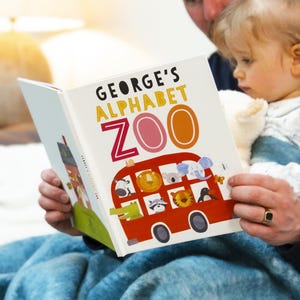 Personalized Alphabet Zoo Name Book - 1st Birthday Gift for Baby, Toddler, Baptism, Christening, Unique Keepsake for Kids, Custom Story Book