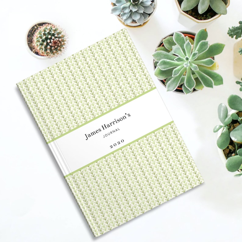 Personalised Gardening Journal Gift, Personalized Green Notebook for writing garden plans, thoughts and ideas perfect for Mother's Day image 1