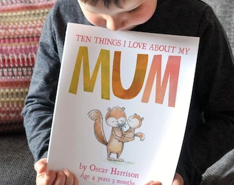 Reasons We Love Mummy - Livre relié personnalisé, cadeaux de fête des mères des enfants - 10 raisons pour lesquelles nous aimons maman, cadeaux spéciaux pour maman,