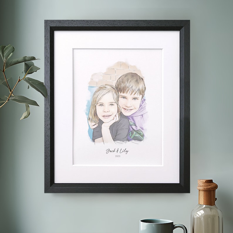 First Mother's Day Gift Mom & Baby Portrait Hand drawn Family Illustration Personalized Gift Mother's Day image 6