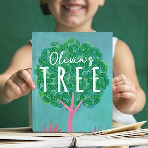 Livre pour enfants personnalisé Planter un arbre pour le premier 1er anniversaire de bébé et baptême, cadeau personnalisé avec un prénom,