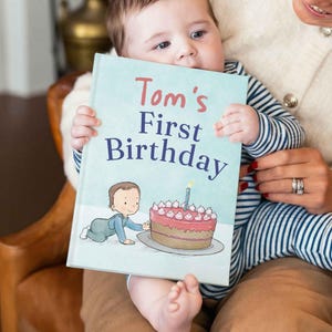 Personalised First Birthday Storybook with Name - Custom Keepsake Gift for Boys & Girls, Perfect 1st Birthday Present for 1-Year-Olds image 1