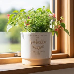 Personalised Christening or Baptism Engraved Terracotta Plant Pot