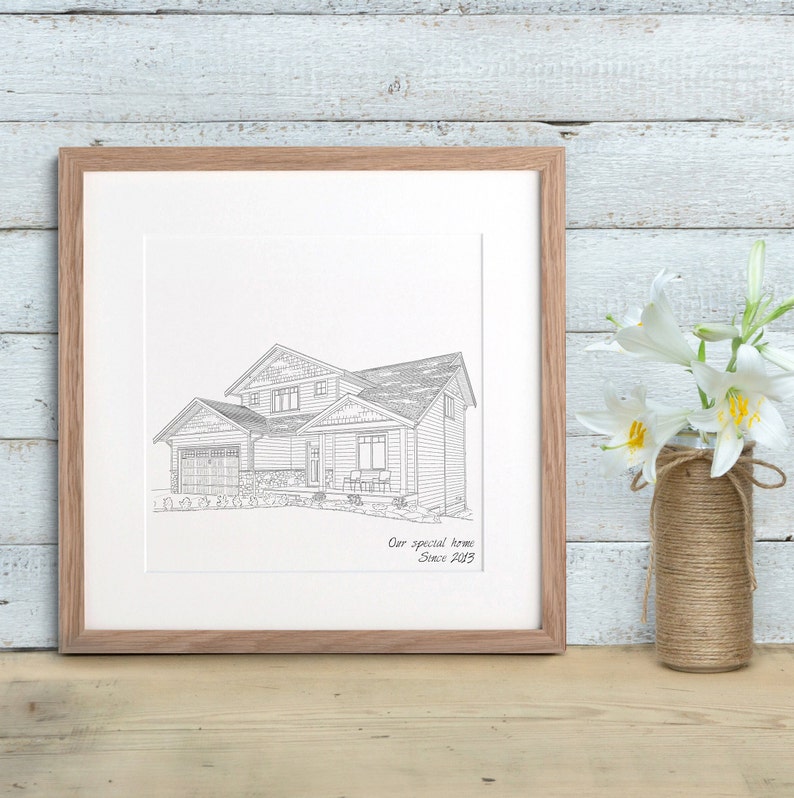Hand Drawn Bespoke Black and White House Sketch | Custom Illustration ...