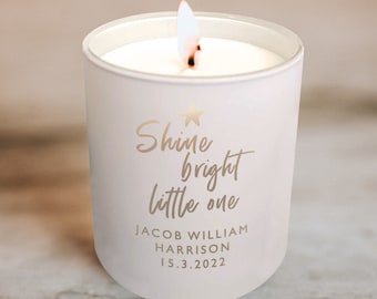 Personalised - New Baby Engraved Scented Candle, First   for New Parents, Personalised Baby Gift for Christenings