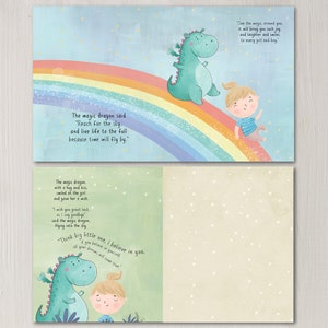 Livre d'histoires de dragon personnalisé premier 1er anniversaire de bébé cadeaux de baptême enfants et bébés enfants pour cadeau personnalisé idée cadeau image 8