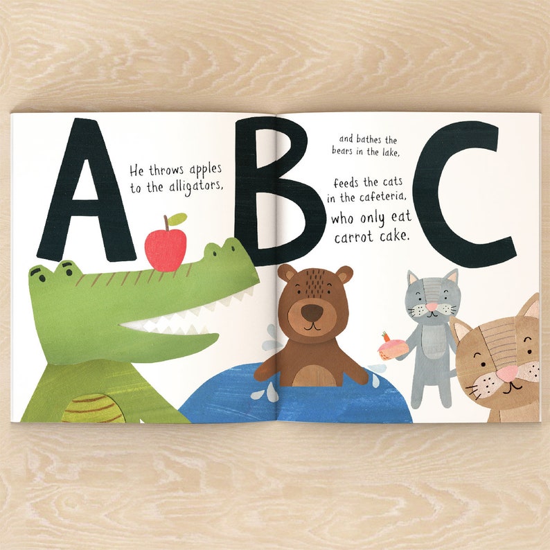 Personalised Alphabet Zoo Story Book Personalized First 1st Birthday Babies christening gifts Kids and Baby Childrens For Gift Present Idea image 3