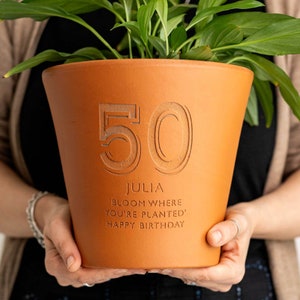 Personalised Engraved Terracotta Flower Pot, Custom Made , Perfect Garden Decor For Plant Lovers, Indoors or Outdoors