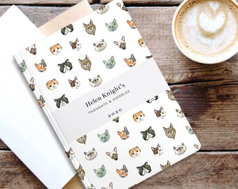 Personalised Cat Lover Notebook, Personalized Journal for Cats & Feline lovers, for notes, thoughts and ideas - A perfect Mother's Day Gift!