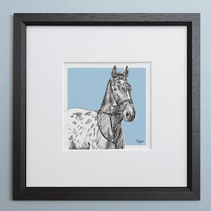 Horse Portrait, Personalised Animal Art, Custom Animal Illustration, Hand Drawn Memorial Drawing, Horse Lover Gift Personalized Gift