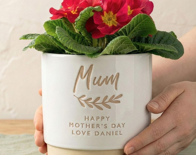 Personalised Mother’s Day Engraved Plant Pot for Mum