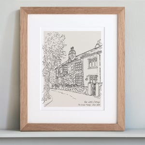 Kundenspezifische Hand-gezeichnete Haus-Bleistiftskizze - Personalisiertes neues Zuhause-Geschenk, Haus-Illustration, Hauseinweihung Kunst Bild 8