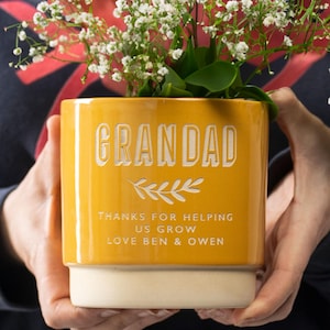 Personalised Grandads indoor plant pot for Fathers Day, Personalized Gift for dads and Grandads, planter for houseplants and succulents