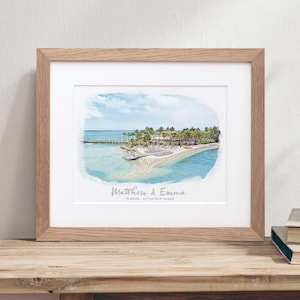 Aquarell Hochzeitsort Skizze Personalisiertes Geschenk Benutzerdefinierte Gebäude Illustration Weihnachtsgeschenke für Paar Ideen Aquarell