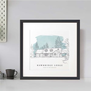 Handgetekende op maat gemaakte huislijnschets aangepaste illustratie nieuw huis cadeau gepersonaliseerde kunst housewarming tekening Moederdag cadeau-ideeën cadeaus