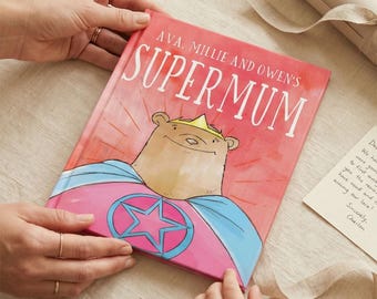 Moederdagcadeau voor moeder – Gepersonaliseerd aandenkenboek Super Mom, eerste Moederdagcadeau van baby