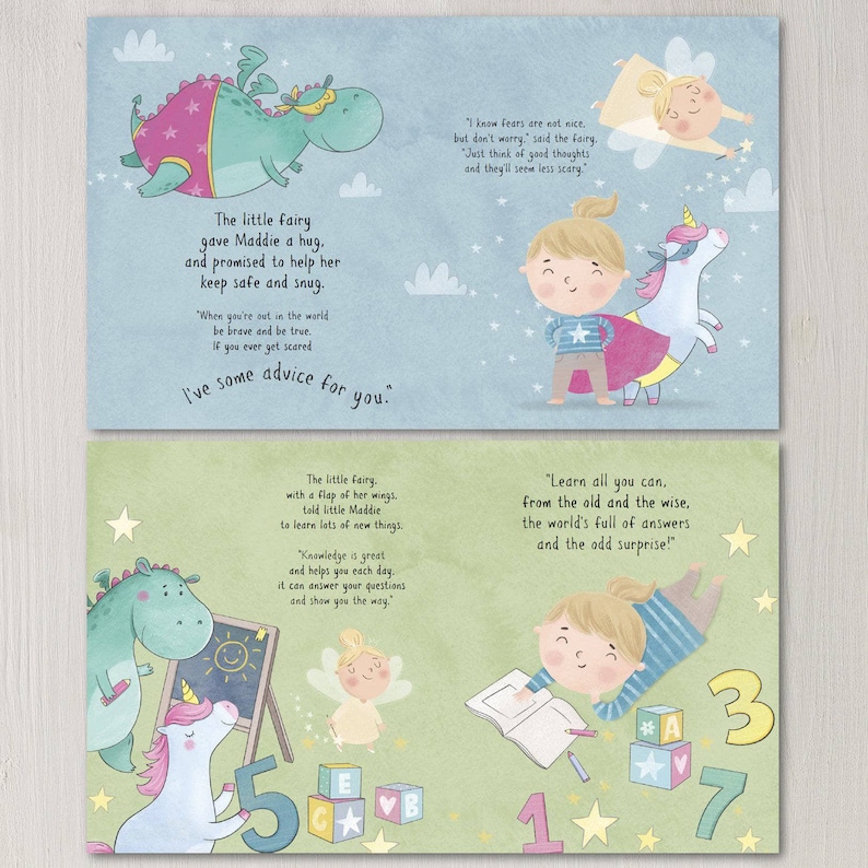 Personalized Wish Children's Book Personalised Christening Gift, New Baby Gift First birthday Gift Idea for Baby, Kids image 7