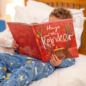 Personalized Kids Reindeer Story Book - First Christmas Gift, Xmas Eve Box Filler, Stocking Stuffer Keepsake for Girls & Baby Boys