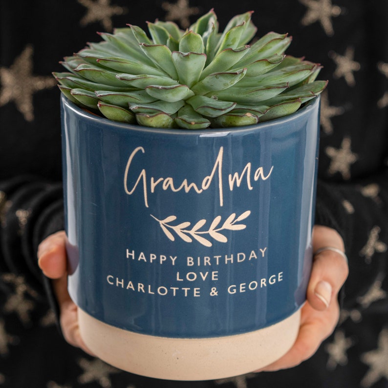 Personalised Name Indoor Plant Pot, Engraved to order, add a name and message on a gorgeous pot, perfect for birthdays or special occasions image 4