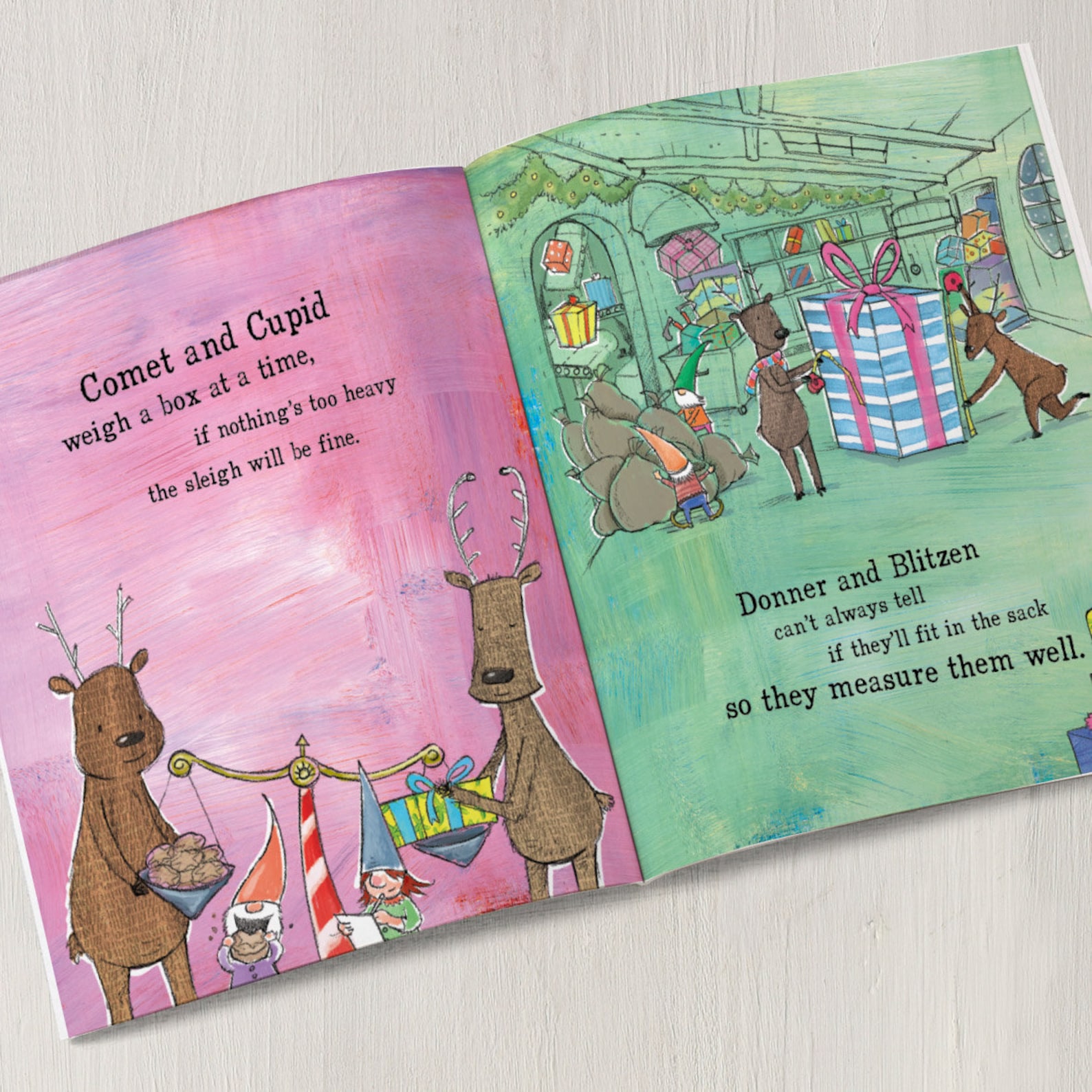Personalised Kids Reindeer Story Book Christmas Eve Stocking Etsy
