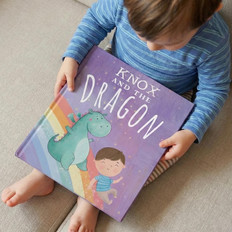 Personalized Dragon Book for Baby or Child | Custom Name Storybook Keepsake | Gift for Kids image 2