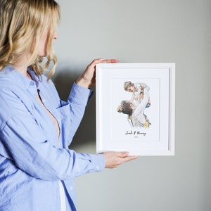 First Mother's Day Gift Mom & Baby Portrait Hand drawn Family Illustration Personalized Gift Mother's Day image 4