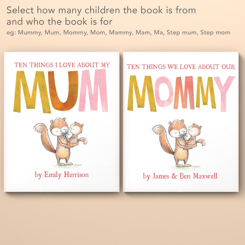 Reasons We Love Mommy Personalised Softcover Book, Unique Mother's Day Gift, Read together children's story 10 things we love about Mum image 2