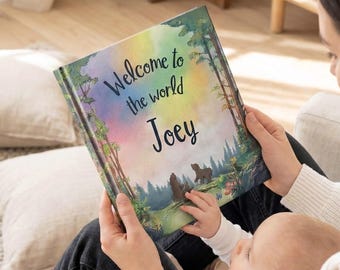 Personalisiertes Babybuch | Willkommen auf der Welt Geschenk | Baby Geschenk Baby-Dusche-Geschenk | Benutzerdefinierte Baby Jungen Geschenk | Erinnerungsbuch