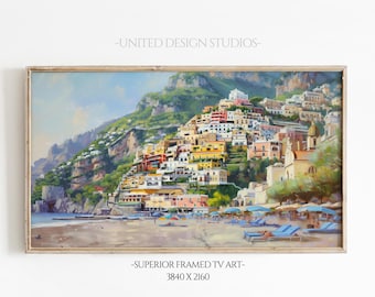 Summer FRAME TV Art, Italy Frame Tv Art, Positano Italy Tv Art, Amalfi Coast Frame Tv Screensaver, Summer Decor Digital Download