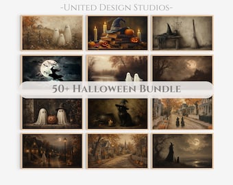 50+ Halloween Frame TV Art Bundle, Vintage Spooky Tv Art Set, Gothic Halloween Painting Tv Art Pack, Halloween Tv Screensaver