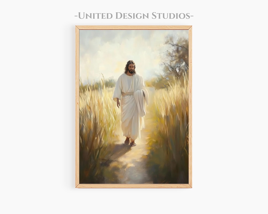 Christian Artwork of Jesus Walking Printable Art Digital Download ...