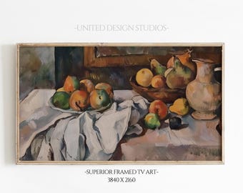 Summer Fruit FRAME TV Art, Still Life Painting Tv Art, Rustic Farmhouse Kitchen Decor, Digital Download for Frame TV, Fruit Basket Artwork