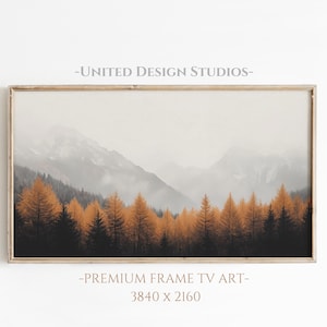 Fall Frame Tv Art, Fall Painting of Mountain Landscape with Fall Foliage, Colorado Fall Tv Art, Farmhouse Fall Tv Artwork, Digital Download