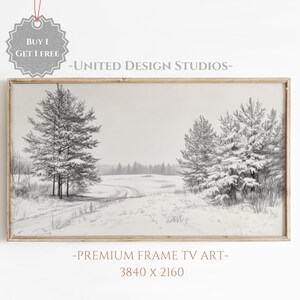 Frame Tv Winter Art, Neutral Minimal Landscape Frame Tv Art, Frame Tv Art Christmas, Farmhouse Winter Frame Tv Art, Digital Download