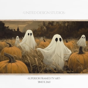 Halloween-spökpumpamålning för Samsung Frame TV (digital nedladdning)