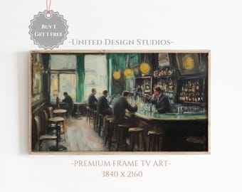 Saint Patrick's Day FRAME TV Art, Oil Painting of Irish Pub Tv Art, St Patrick Day Decor, St. Patrick's Day Screen Saver. Digital Download